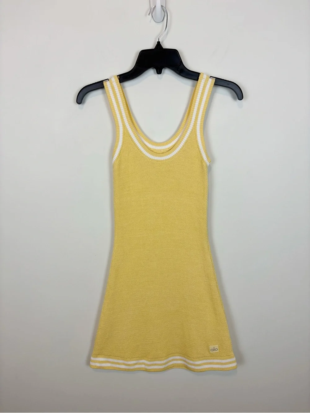 ALO Yoga Tennis Club Sweater Knit Dress in Yellow